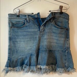 Blank NYC Sz 27 Frayed Hem Denim Skirt